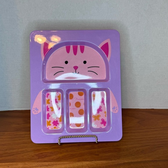 Set of 3 Kids Divided Tray Cat Kitten Flatware Cup Target Bullseye Playground - Picture 2 of 5